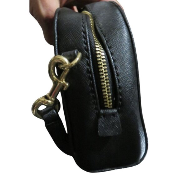 Marc Jacobs Black Playback Italian Saffiano Leather Crossbody Dome Saddle Bag - Picture 10 of 15